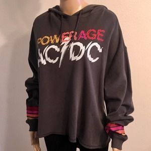 acdc // powerage crop hoodie // long sleeve NWT XL